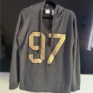 Victoria's Secret Gray Hoodie with Gold Accents